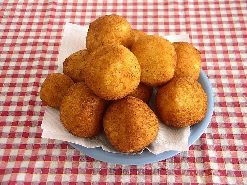 Typical arancini as eaten in Italy