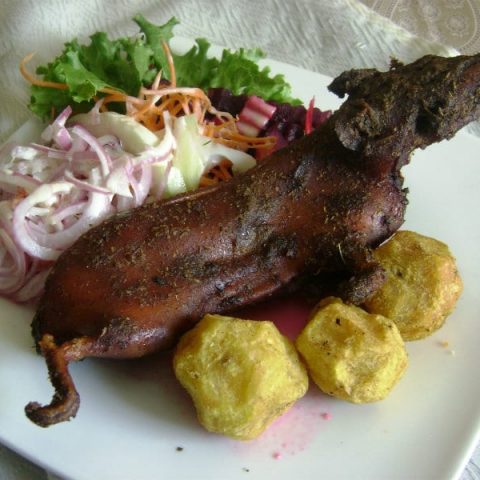 Peruvian cuy and sides