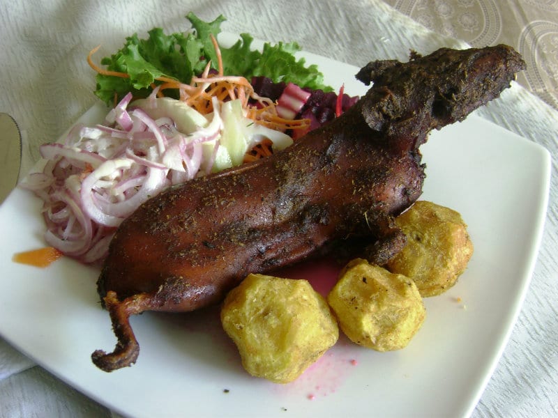 Peruvian cuy and sides