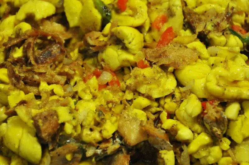 Typical Jamaican Ackee and Salt Fish
