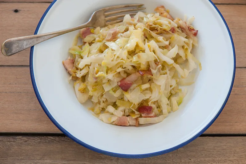 Bacon with cabbage