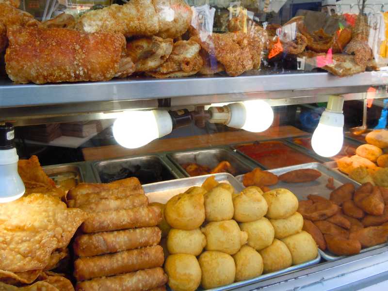 Display case of cuchifritos