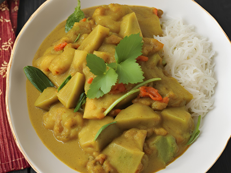 Green PawPaw Curry (Papaya Curry)