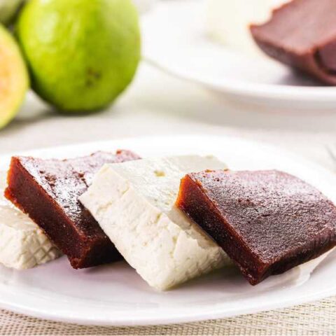 Guava paste and fresh cheese sliced