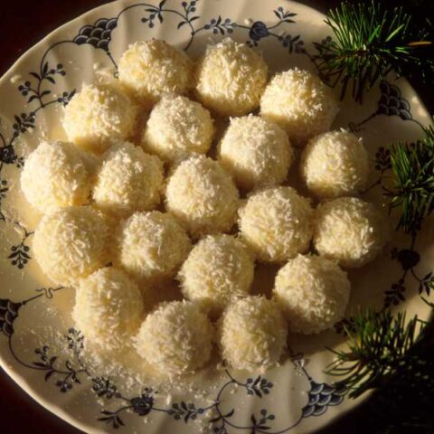 Coconut with flaked topping