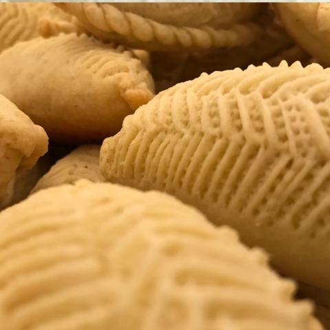 Sweet pastries with an intricate design on the outside