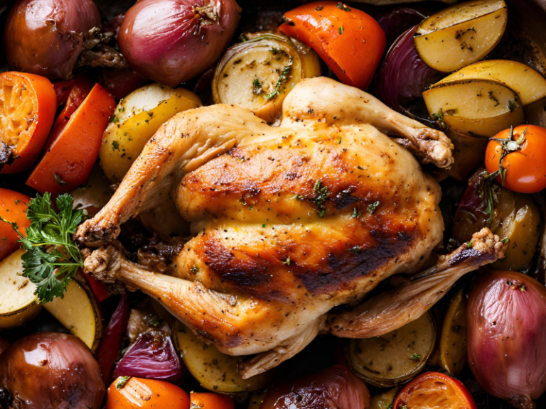 British Sunday Roast Chicken Dinner Recipe