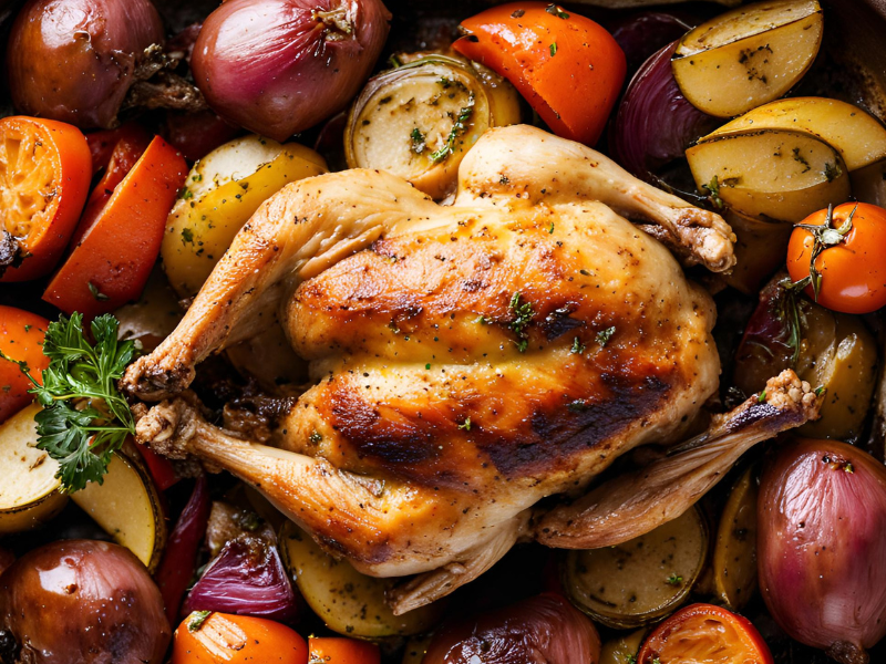 British Sunday Roast Chicken Dinner Recipe 1