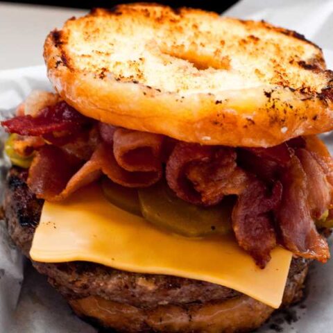Luther burger with pickles