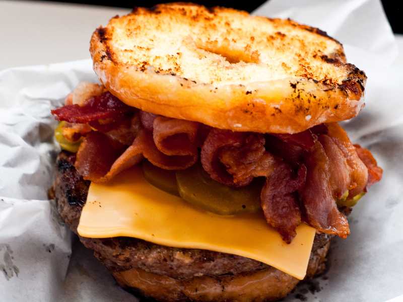 Luther burger with pickles