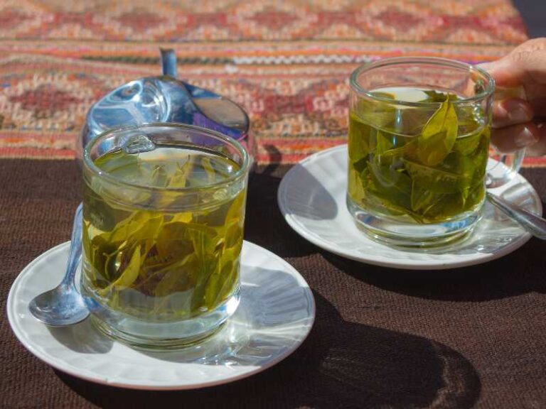 Two mugs of mate de coca