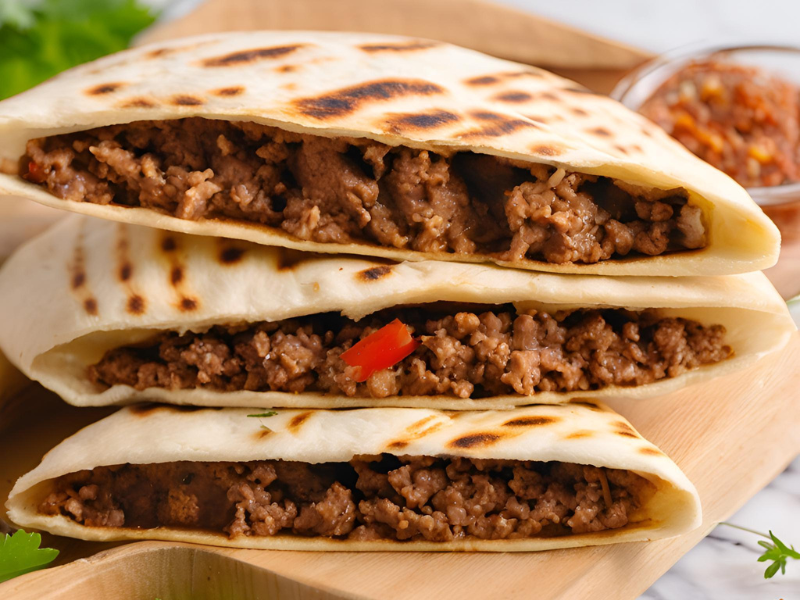 Arayes (Meat Stuffed Pita)