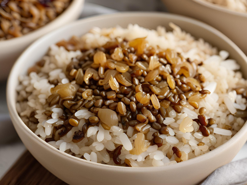 Mujadara (Lentils, Rice and Onions)